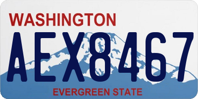 WA license plate AEX8467