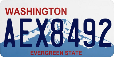 WA license plate AEX8492