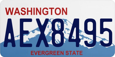 WA license plate AEX8495