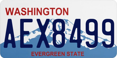 WA license plate AEX8499