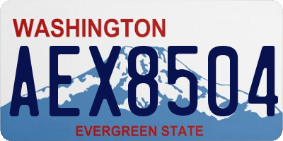 WA license plate AEX8504