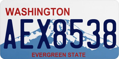 WA license plate AEX8538