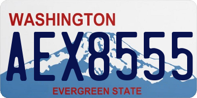 WA license plate AEX8555