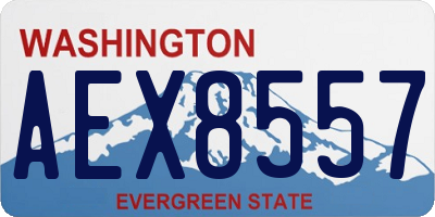 WA license plate AEX8557