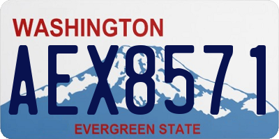 WA license plate AEX8571