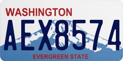 WA license plate AEX8574
