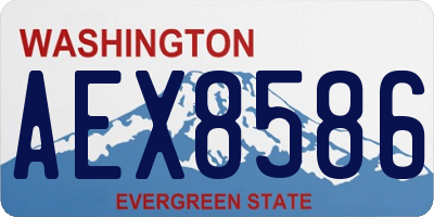 WA license plate AEX8586