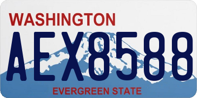 WA license plate AEX8588