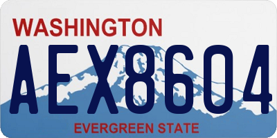 WA license plate AEX8604