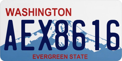 WA license plate AEX8616
