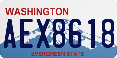 WA license plate AEX8618