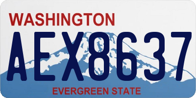 WA license plate AEX8637