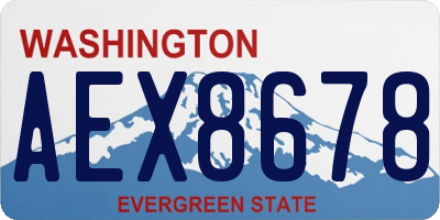 WA license plate AEX8678