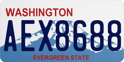 WA license plate AEX8688