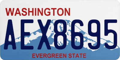 WA license plate AEX8695