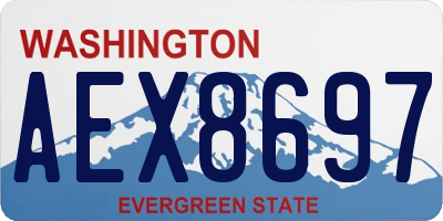 WA license plate AEX8697
