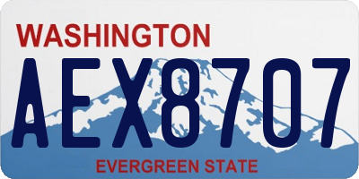 WA license plate AEX8707