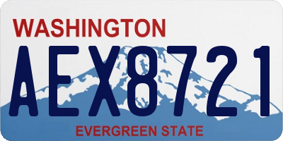 WA license plate AEX8721