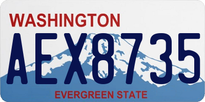 WA license plate AEX8735