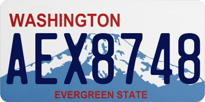WA license plate AEX8748