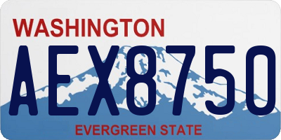 WA license plate AEX8750