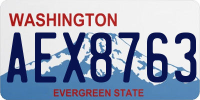 WA license plate AEX8763