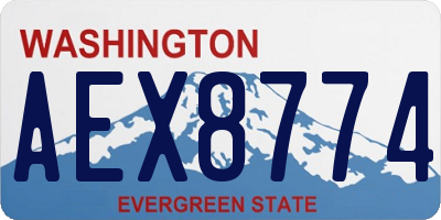 WA license plate AEX8774