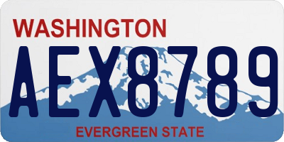 WA license plate AEX8789