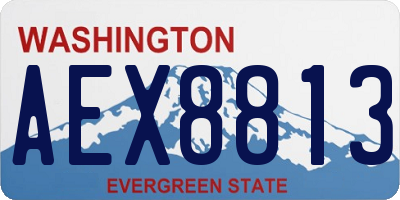 WA license plate AEX8813