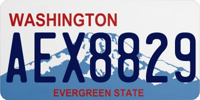 WA license plate AEX8829