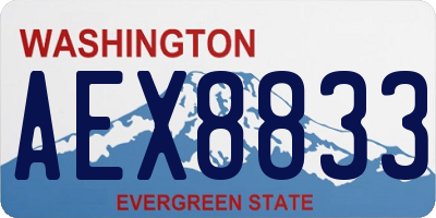 WA license plate AEX8833