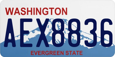 WA license plate AEX8836