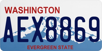 WA license plate AEX8869