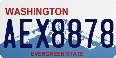 WA license plate AEX8878
