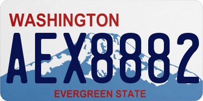 WA license plate AEX8882
