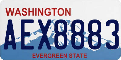 WA license plate AEX8883