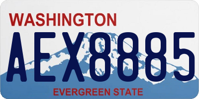 WA license plate AEX8885