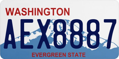 WA license plate AEX8887