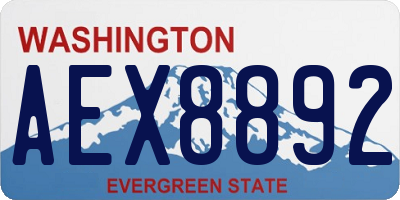 WA license plate AEX8892