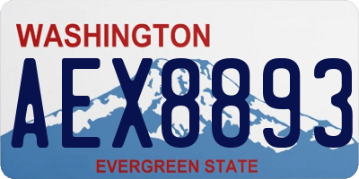WA license plate AEX8893