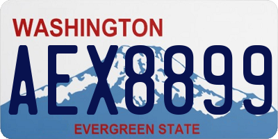 WA license plate AEX8899