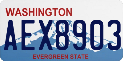 WA license plate AEX8903