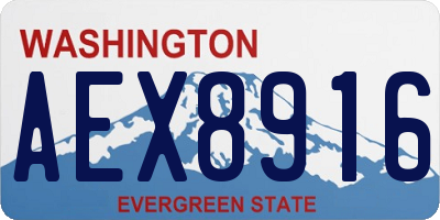 WA license plate AEX8916