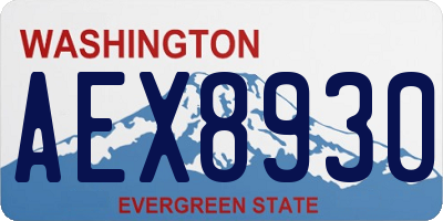 WA license plate AEX8930