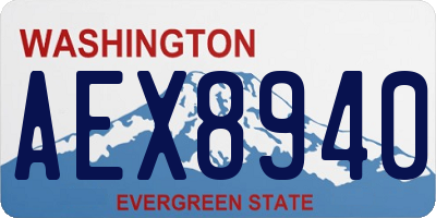WA license plate AEX8940