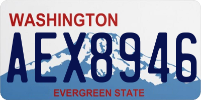 WA license plate AEX8946