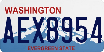 WA license plate AEX8954