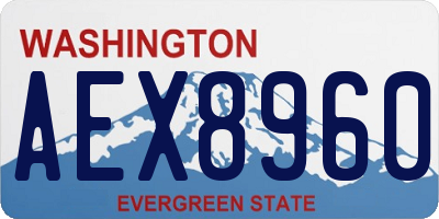 WA license plate AEX8960