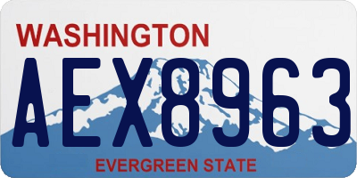 WA license plate AEX8963