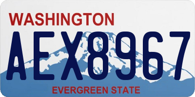 WA license plate AEX8967